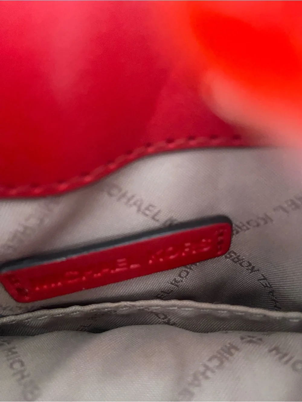 Authentic Michael Kors Red Leather Mini Tote Crossbody